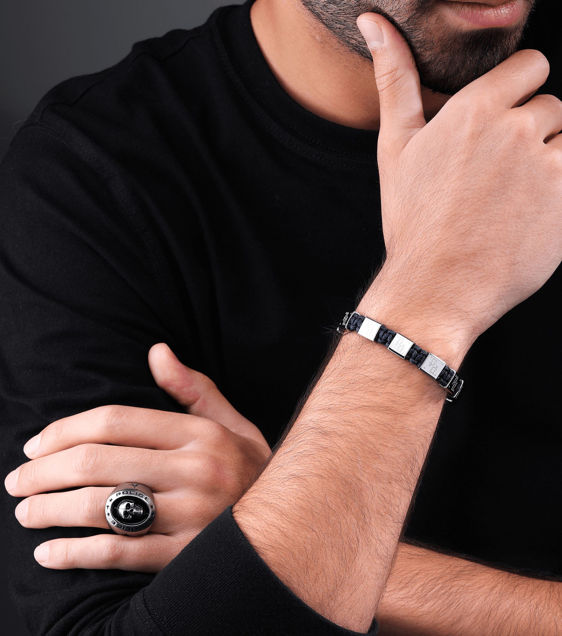 Pulseira Homem Police Iconic Monogram