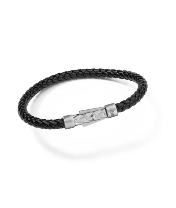 Pulseira Homem Anjewels Spiga | Pulseira em Couro Preto