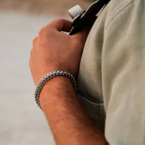 Pulseira homem anjewels, pulseiras homem em aço inoxidável